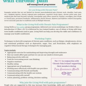 LIVING WELL WITH CHRONIC PAIN PROGRAMME HSE/CPI IN SUPPORT OF PAIN AWARENESS MONTH