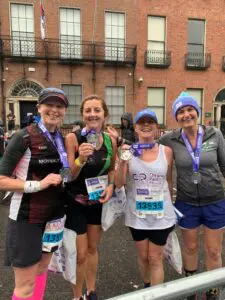 Amanda on completion of Dublin Marathon 2023 in aid of Chronic Pain Ireland