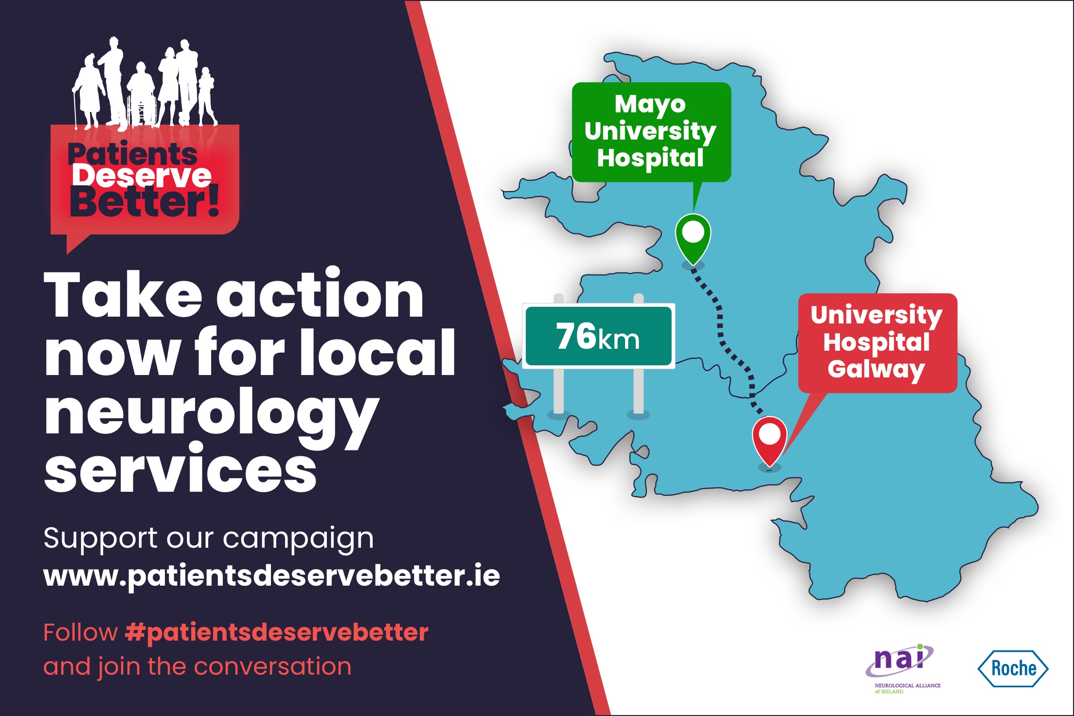 Patients Deserve Better neurology services campaign for 5 regional hospitals throughout Ireland,